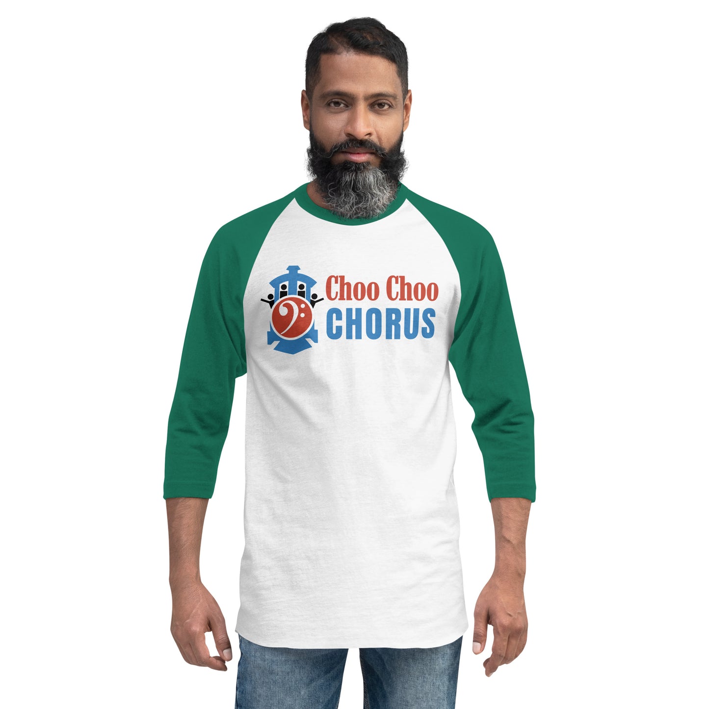 Choo Choo Chorus - Printed 3/4 sleeve raglan shirt