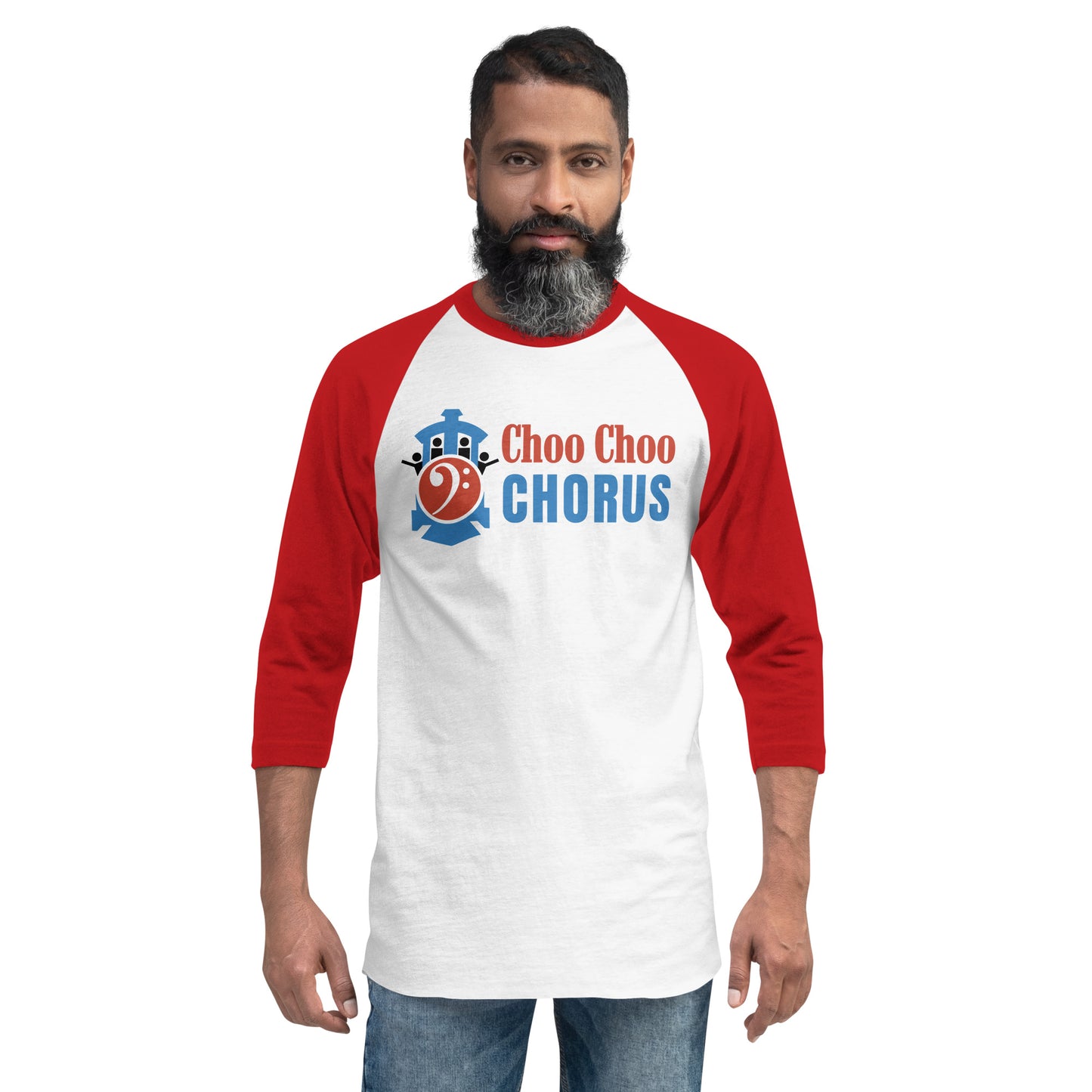 Choo Choo Chorus - Printed 3/4 sleeve raglan shirt