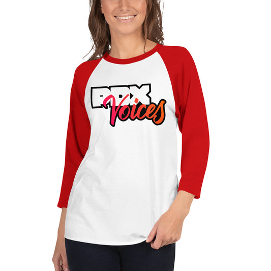 PDX Voices - Printed Unisex 3/4 sleeve raglan shirt