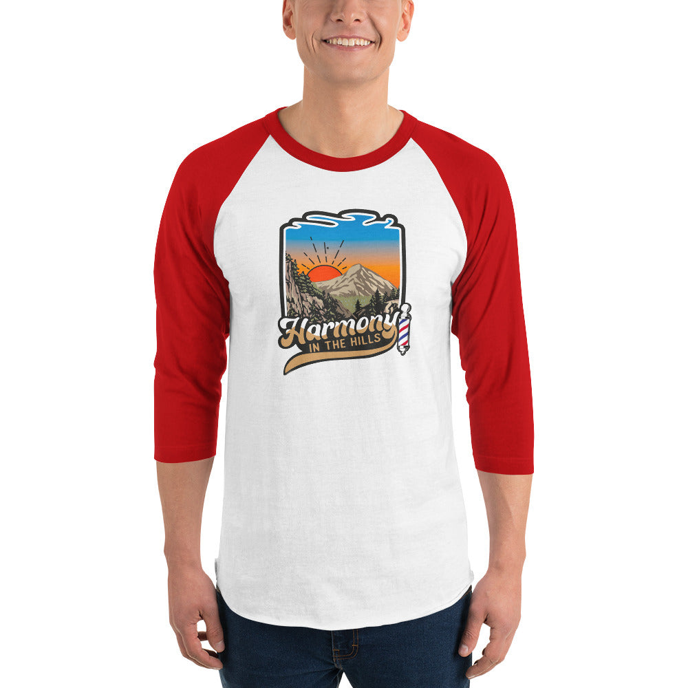 Harmony in the Hills - Printed 3/4 sleeve raglan shirt