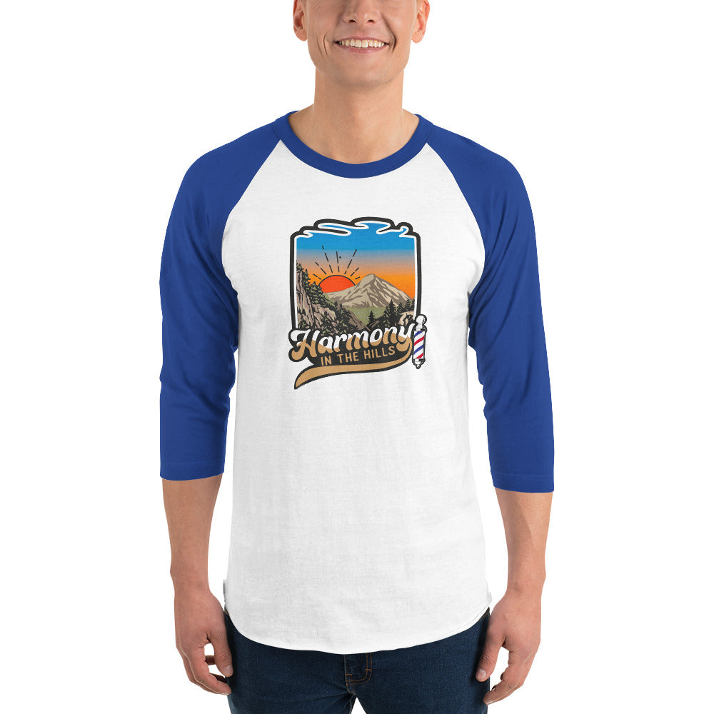 Harmony in the Hills - Printed 3/4 sleeve raglan shirt