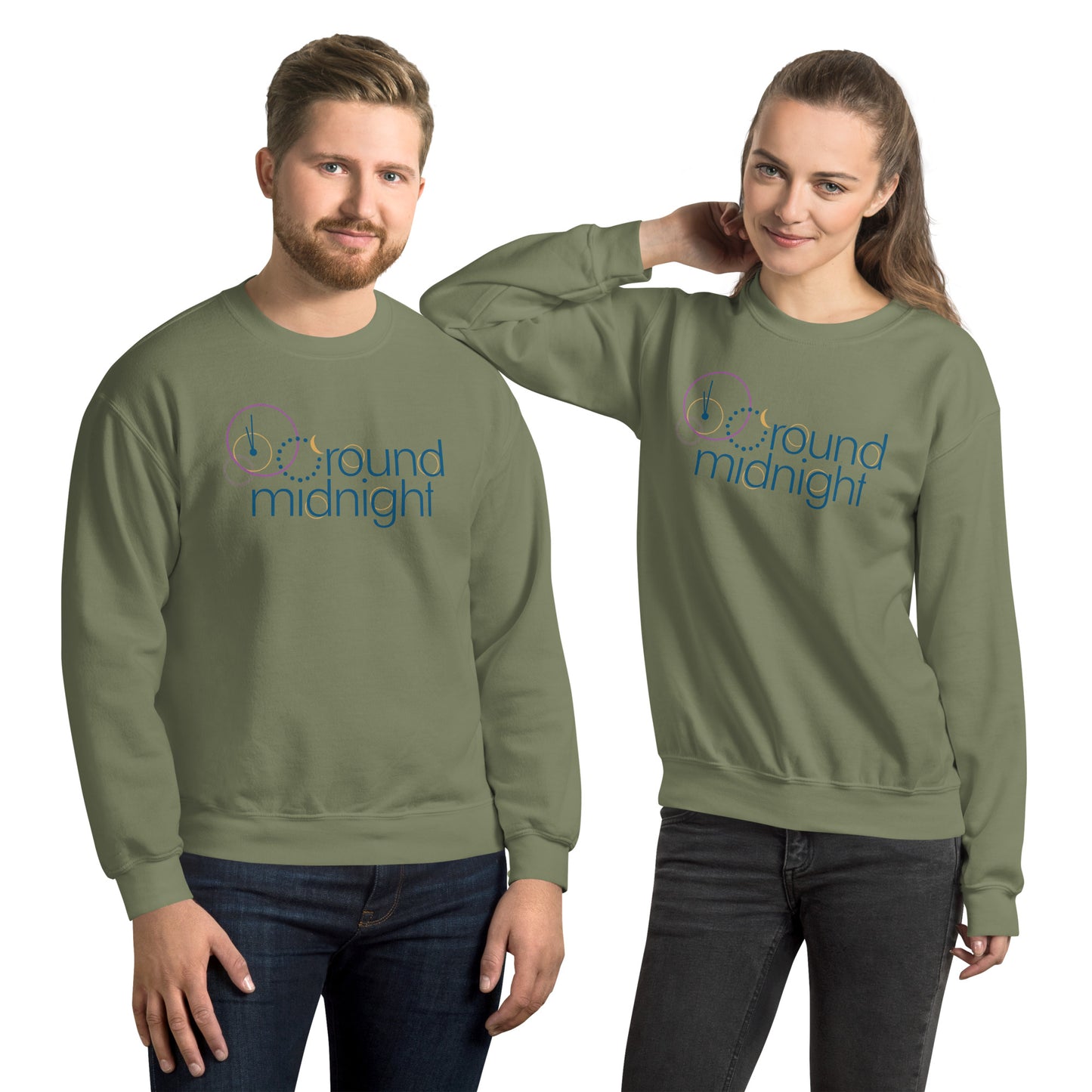 Round Midnight - Printed Gildan Unisex Sweatshirt