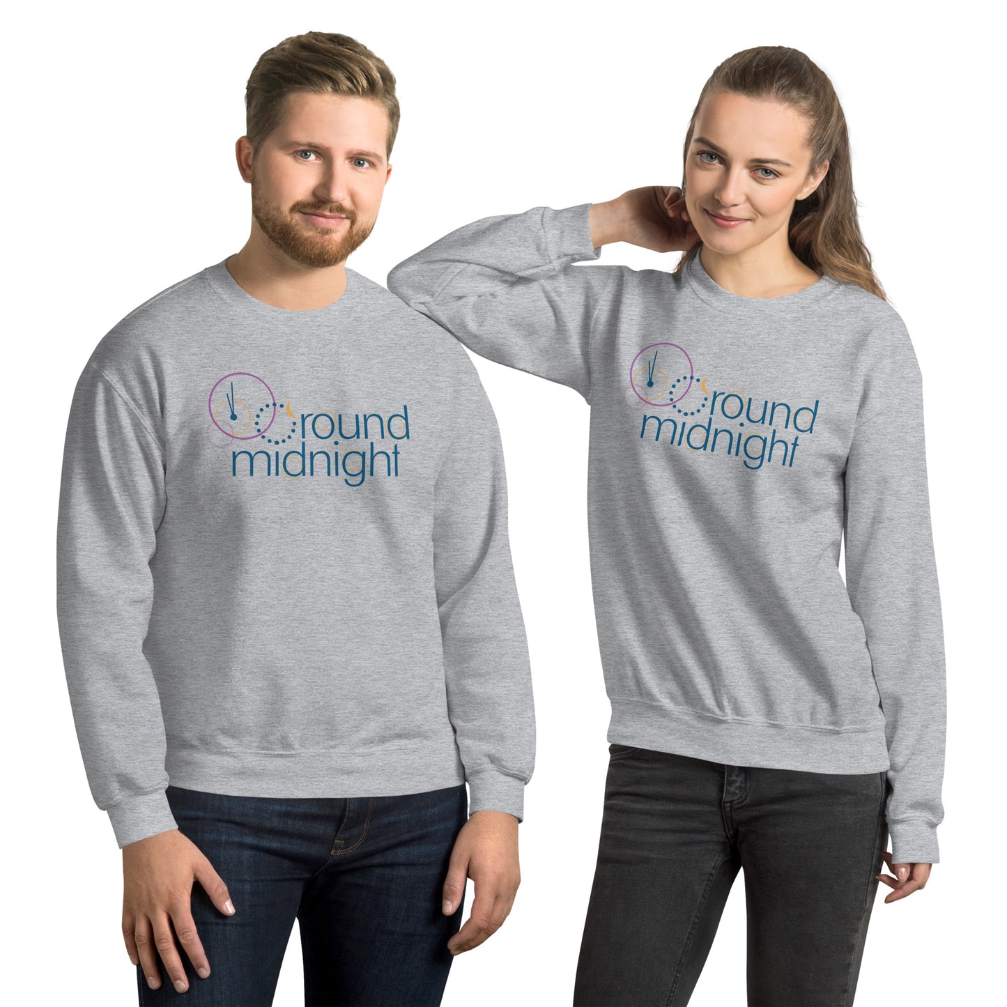 Round Midnight - Printed Gildan Unisex Sweatshirt