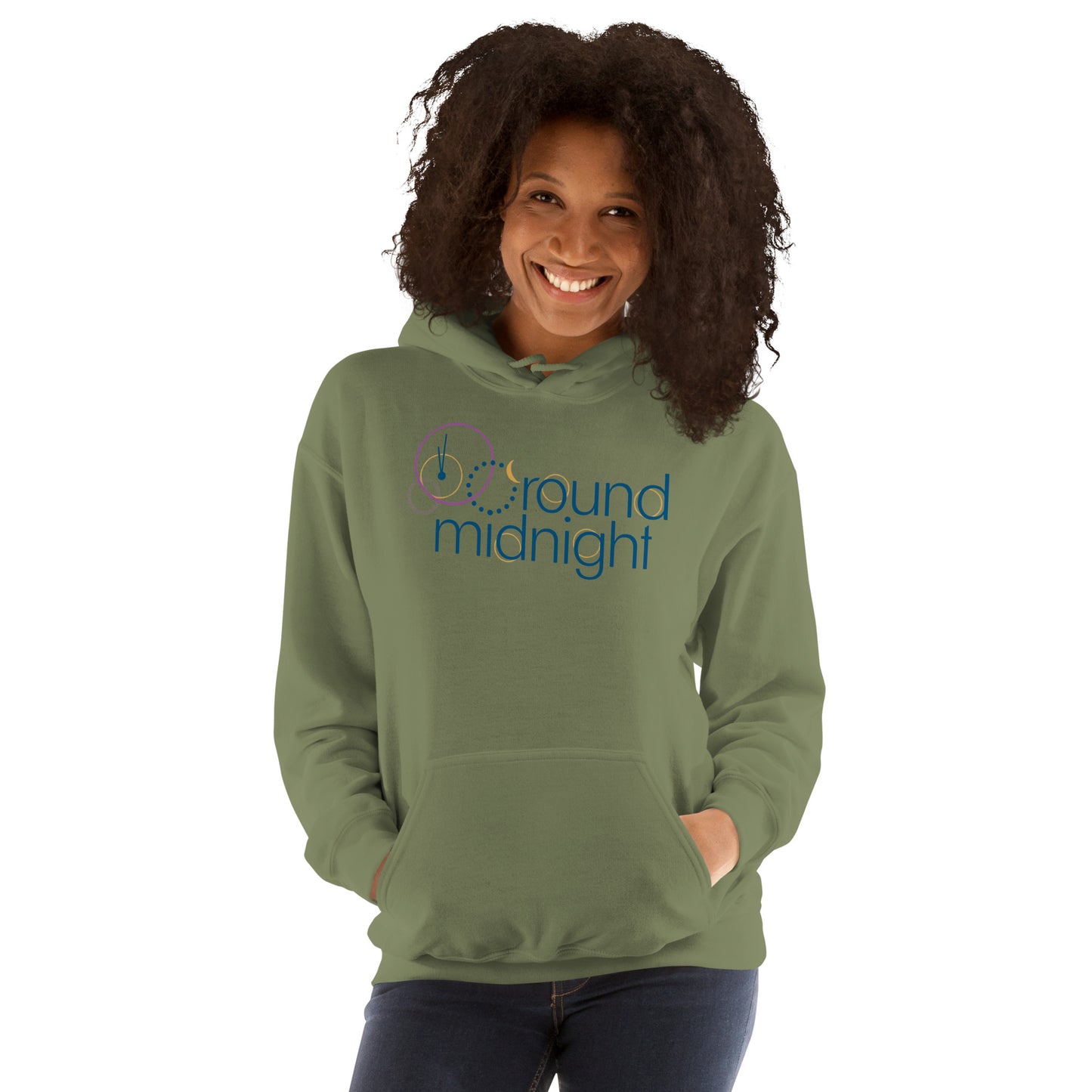 Round Midnight - Printed Gildan Unisex Hoodie