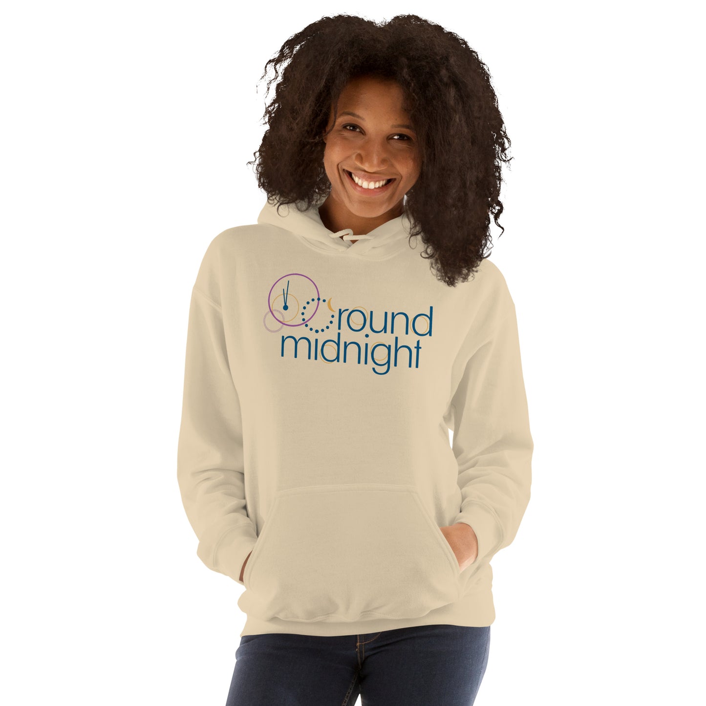 Round Midnight - Printed Gildan Unisex Hoodie