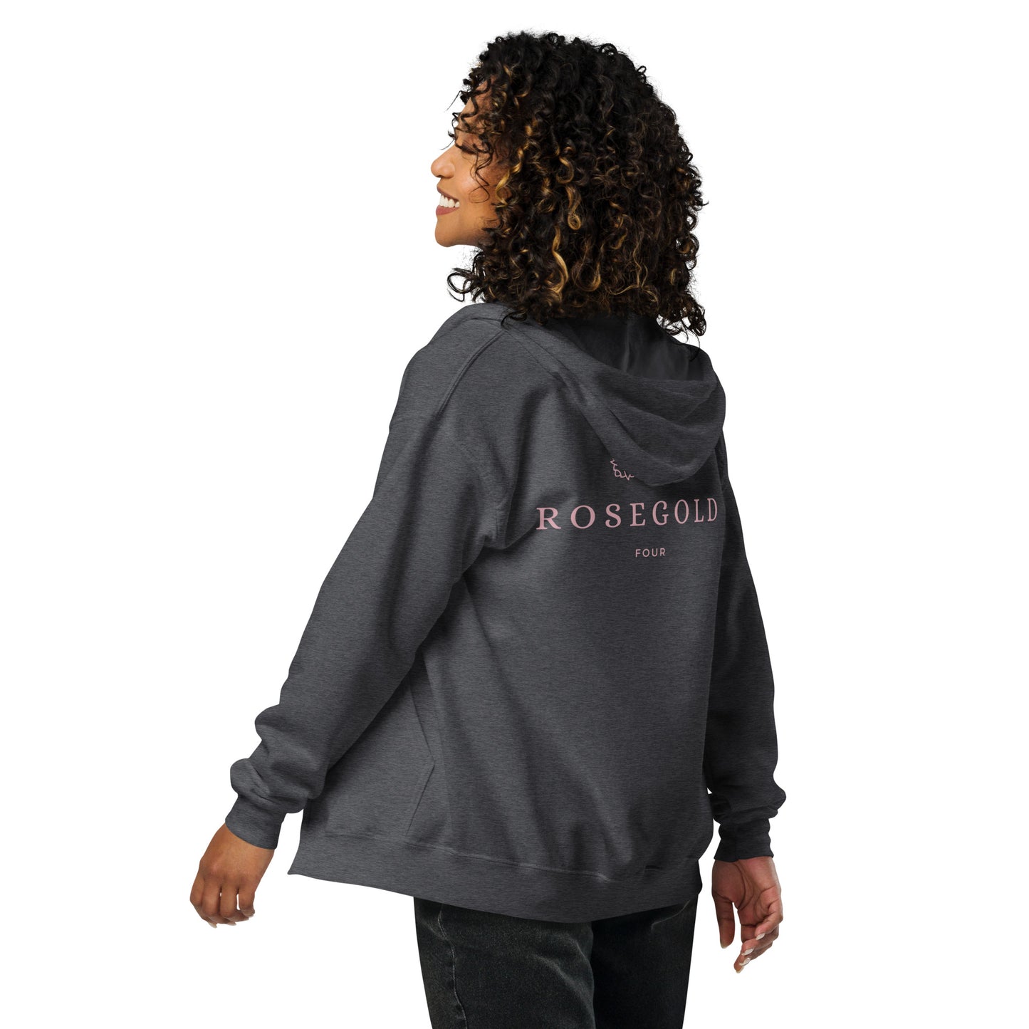 Rosegold Four - Printed Unisex heavy blend zip hoodie