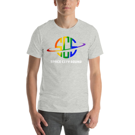 Space City Sound - Rainbow Pride logo - Printed Unisex t-shirt