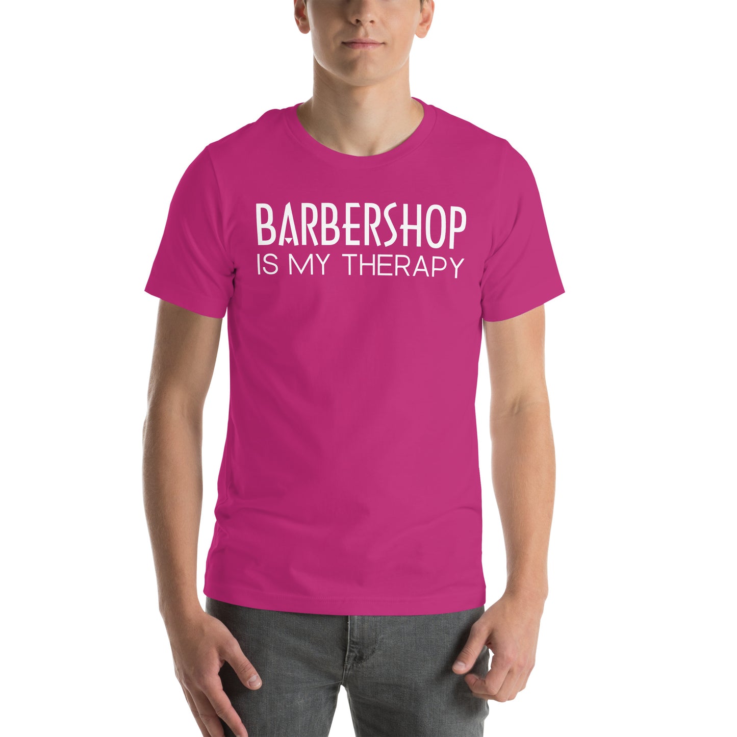 Barbershop is my therapy - printed Unisex t-shirt
