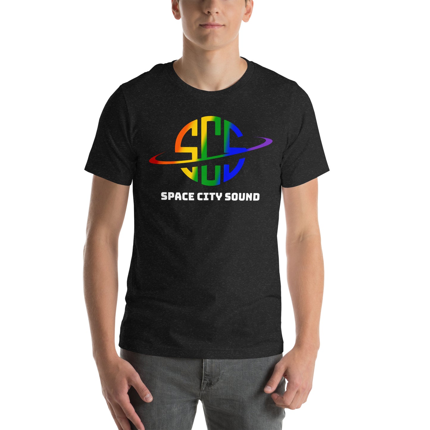 Space City Sound - Rainbow Pride logo - Printed Unisex t-shirt