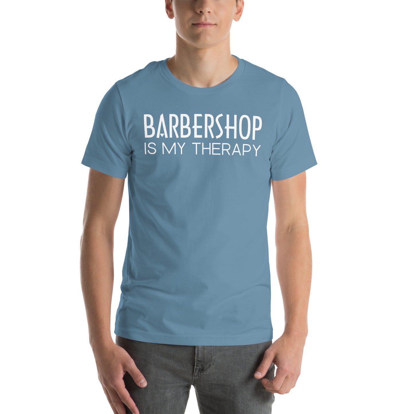 Barbershop is my therapy - printed Unisex t-shirt
