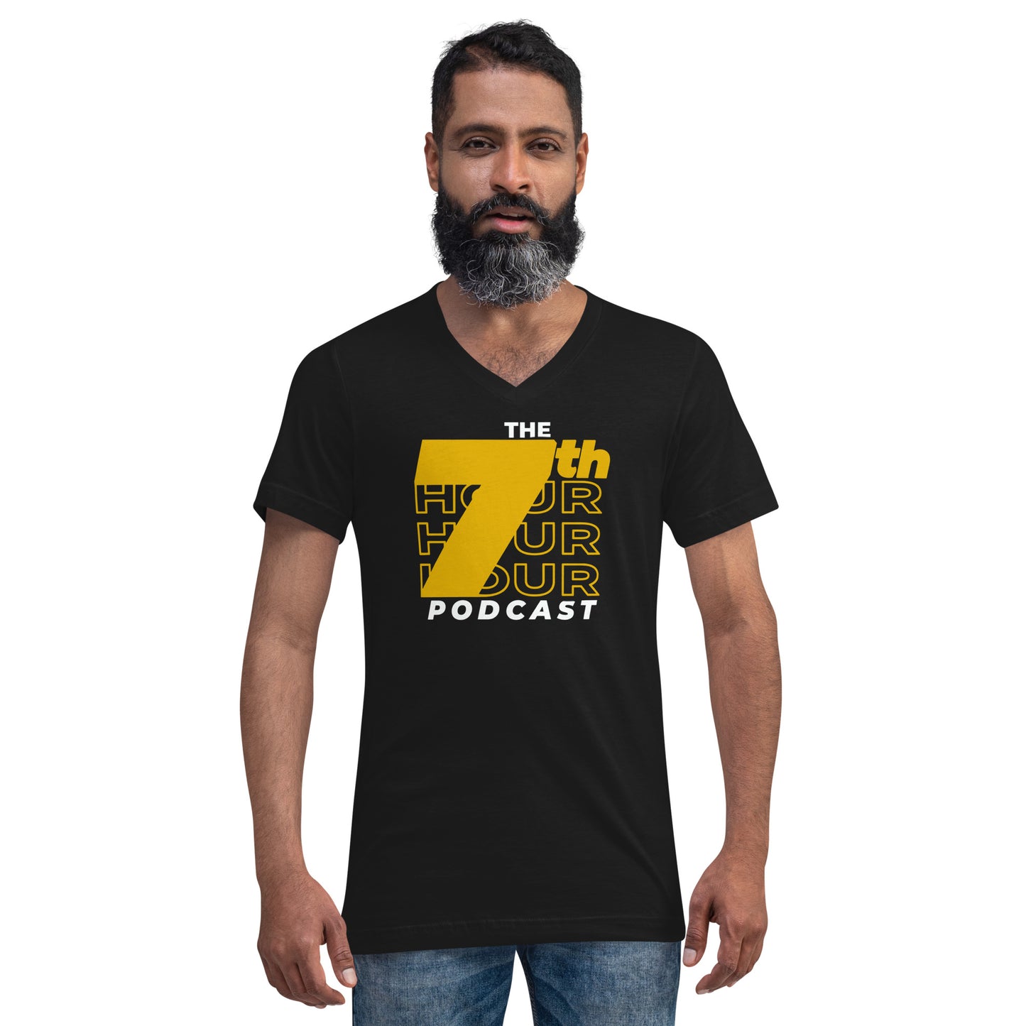 7th Hour Podcast - Printed Unisex Short Sleeve V-Neck T-Shirt