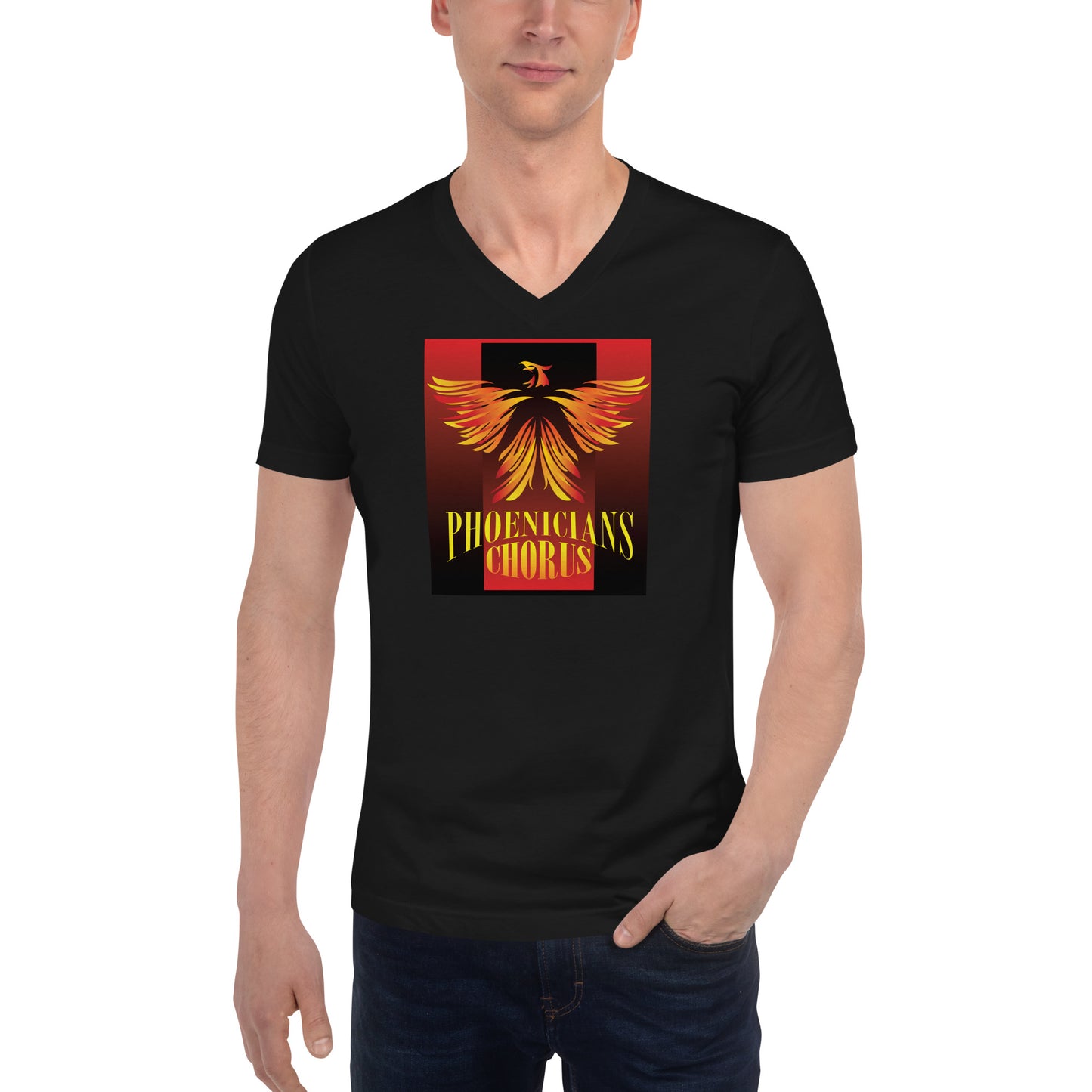 Phoenicians Printed Unisex Short Sleeve V-Neck T-Shirt