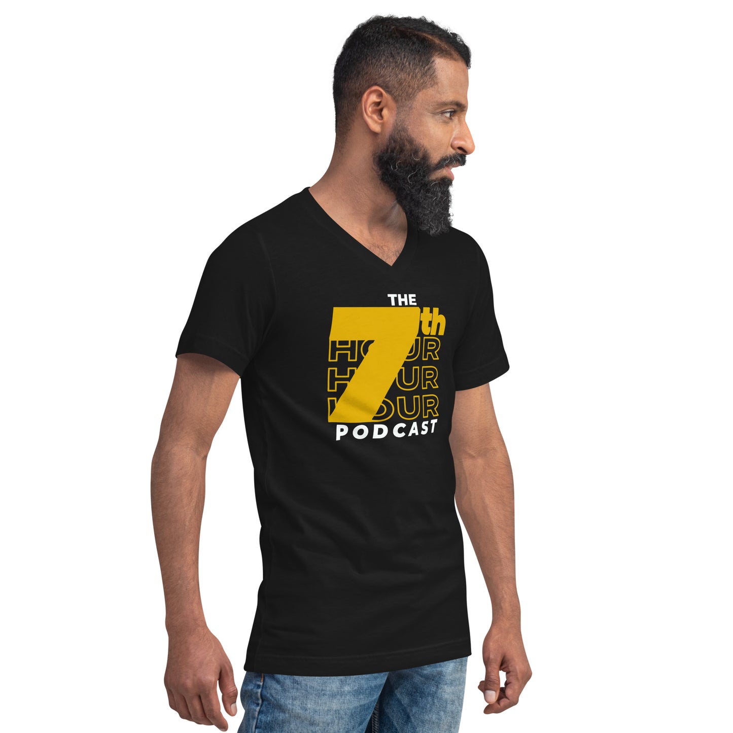 7th Hour Podcast - Printed Unisex Short Sleeve V-Neck T-Shirt