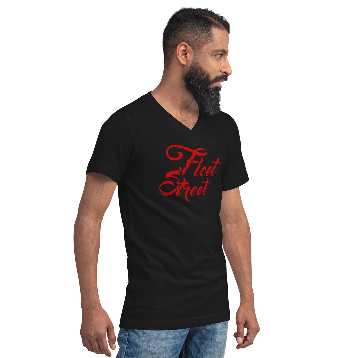 Fleet Street - Printed Unisex Short Sleeve V-Neck T-Shirt