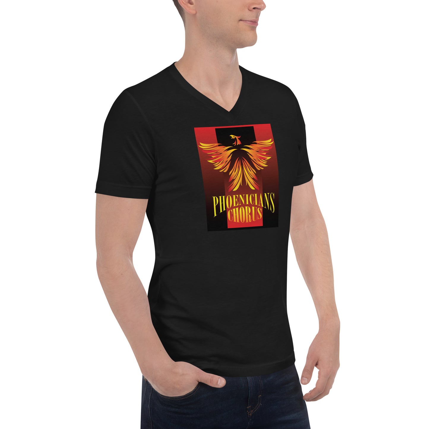 Phoenicians Printed Unisex Short Sleeve V-Neck T-Shirt