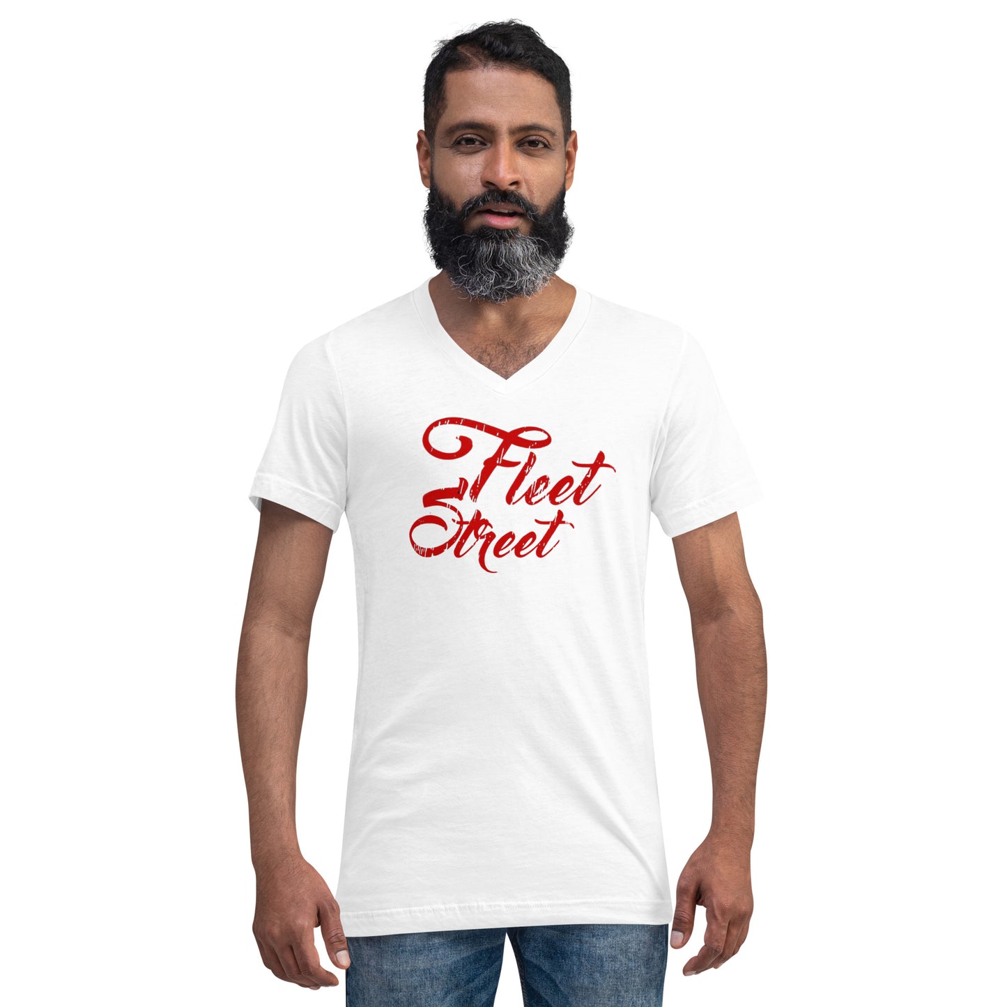 Fleet Street - Printed Unisex Short Sleeve V-Neck T-Shirt