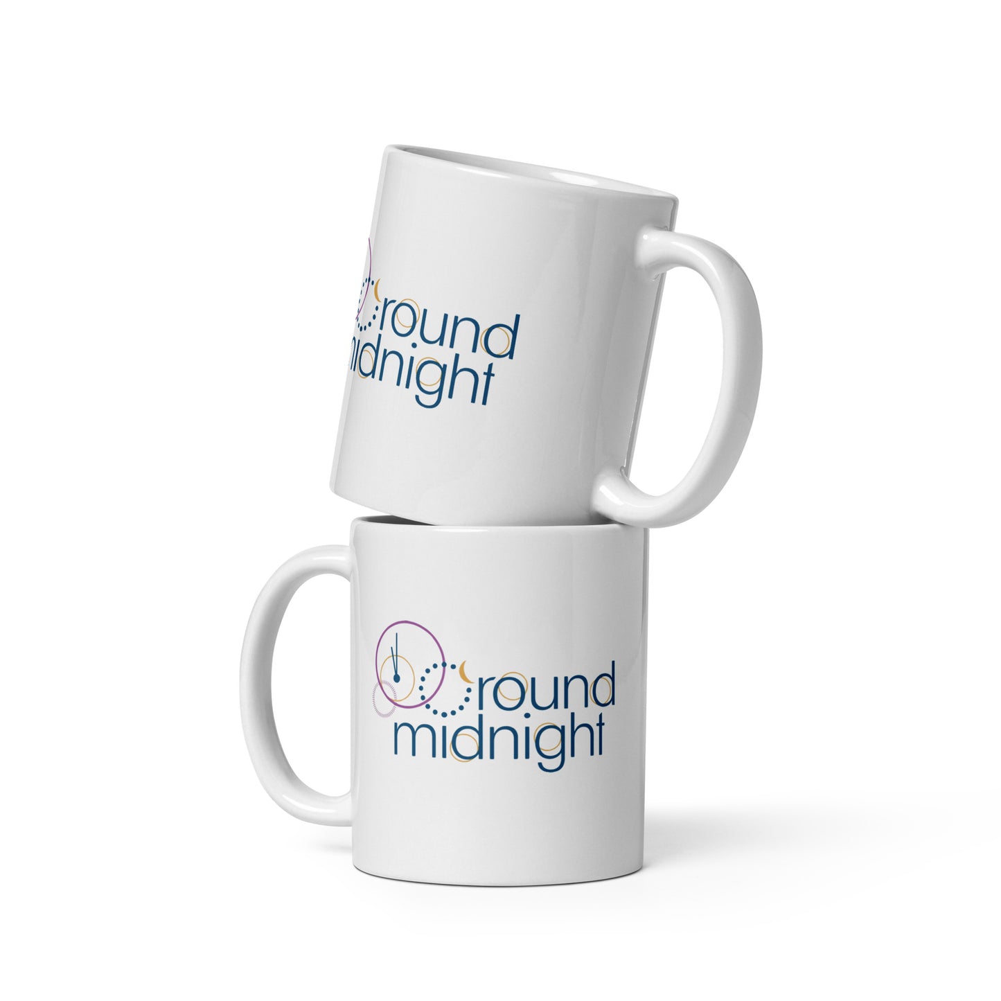 Round Midnight - Printed White glossy mug