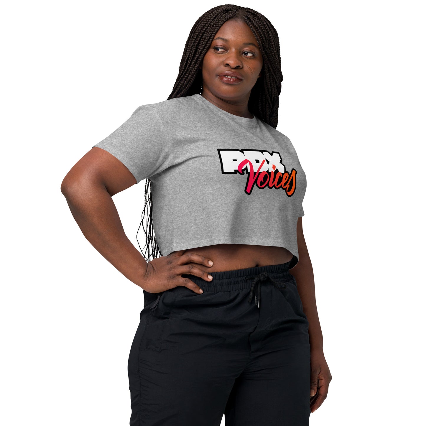 PDX Voices - Printed Women’s crop top