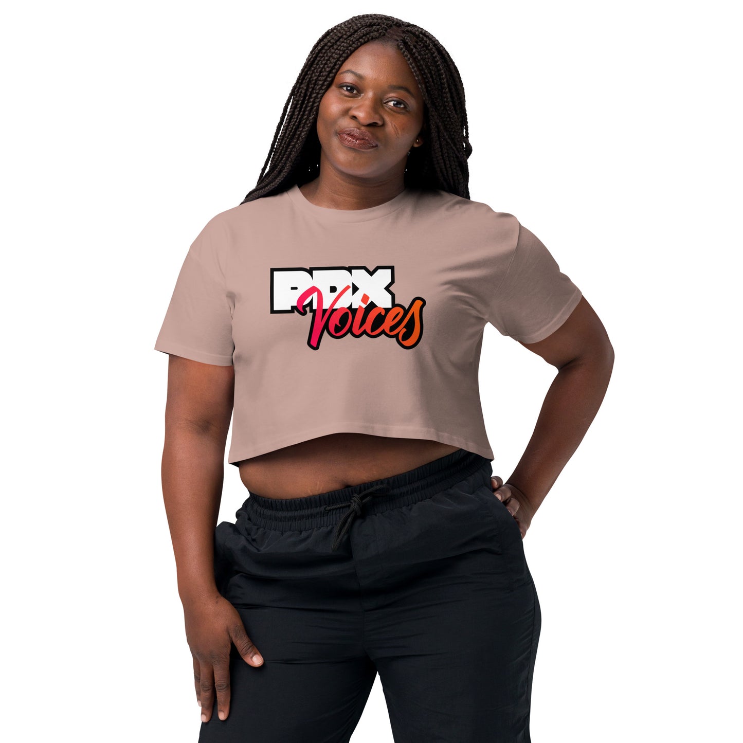 PDX Voices - Printed Women’s crop top