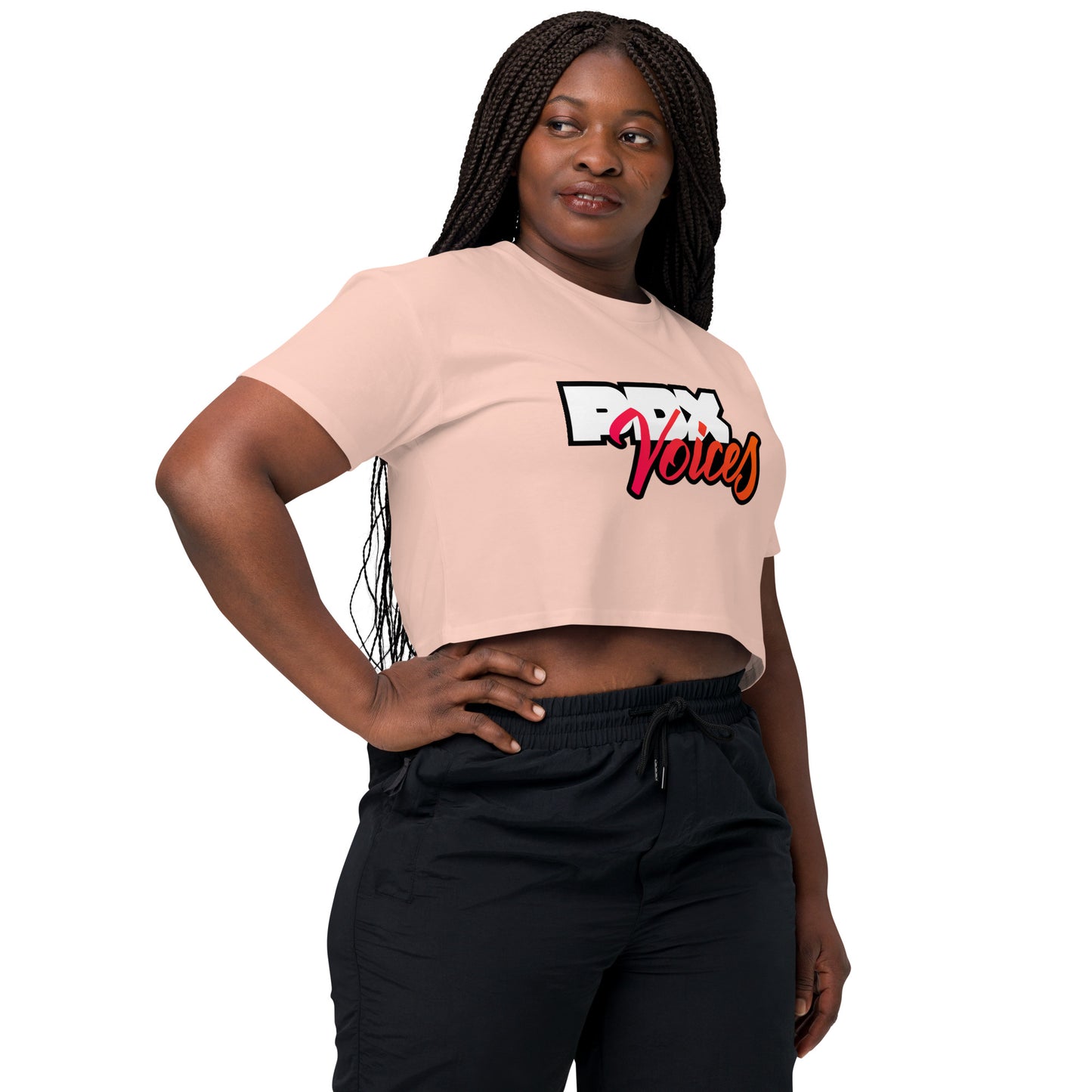 PDX Voices - Printed Women’s crop top