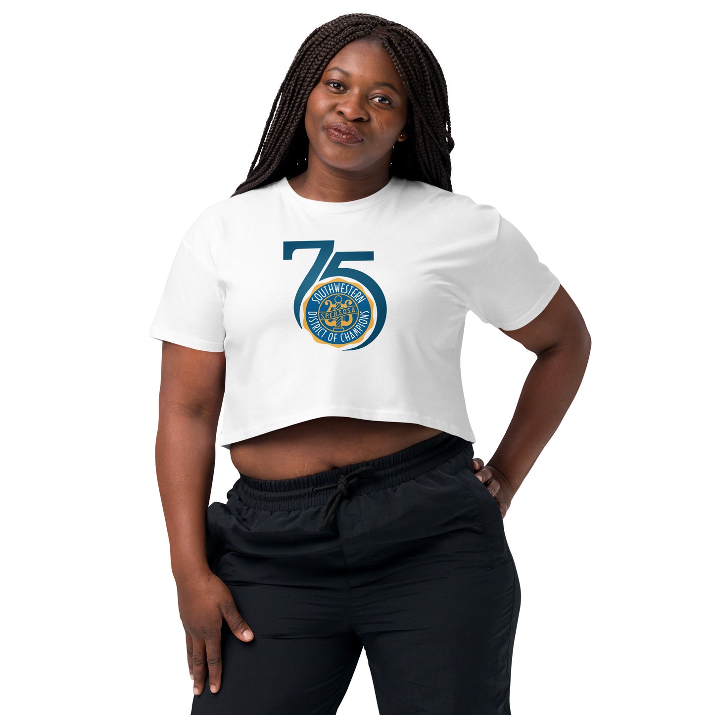 SWD - 75th Anniversary Printed Women’s crop top