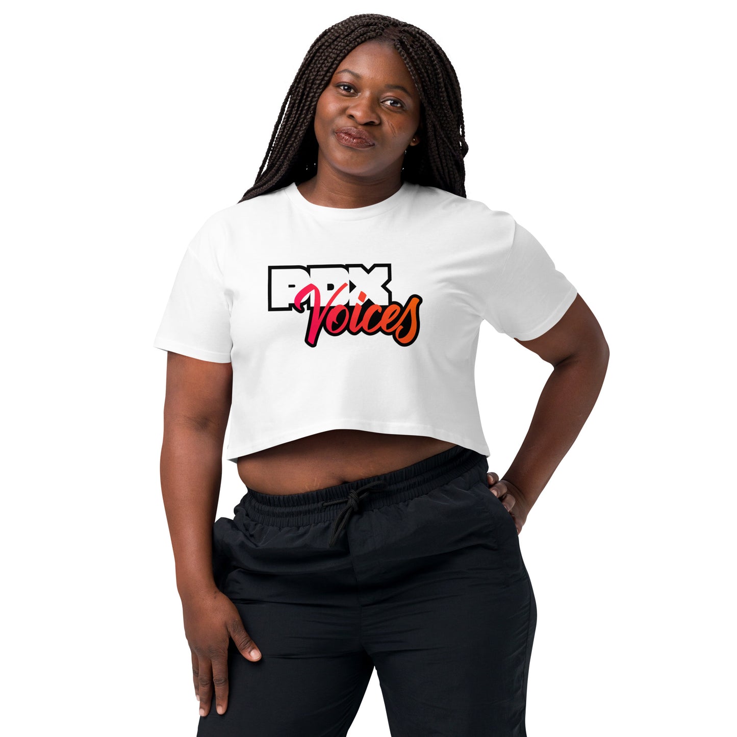 PDX Voices - Printed Women’s crop top