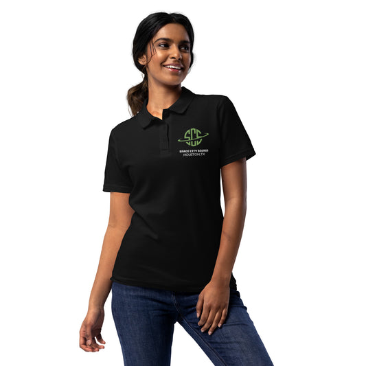 Space city sound - embroidered Women’s pique polo shirt