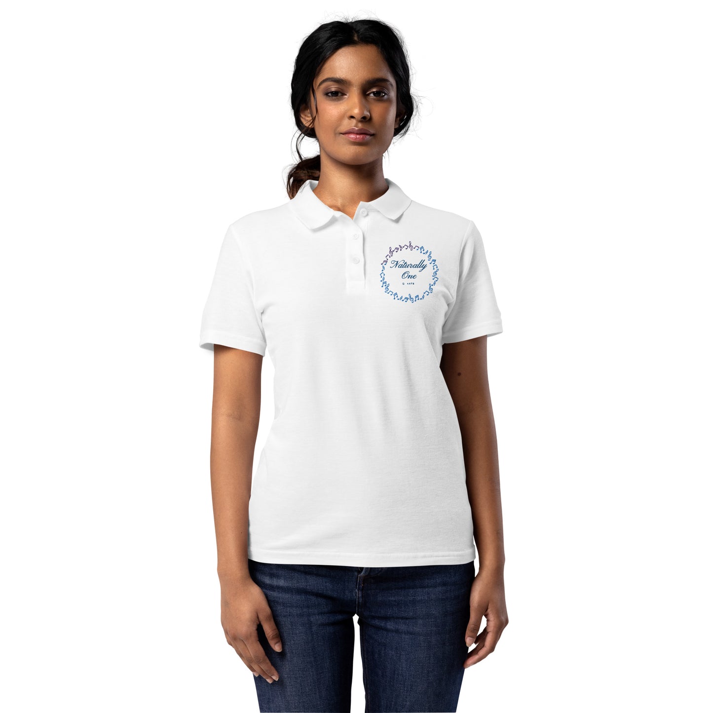 Naturally One - Embroidered Women’s pique polo shirt