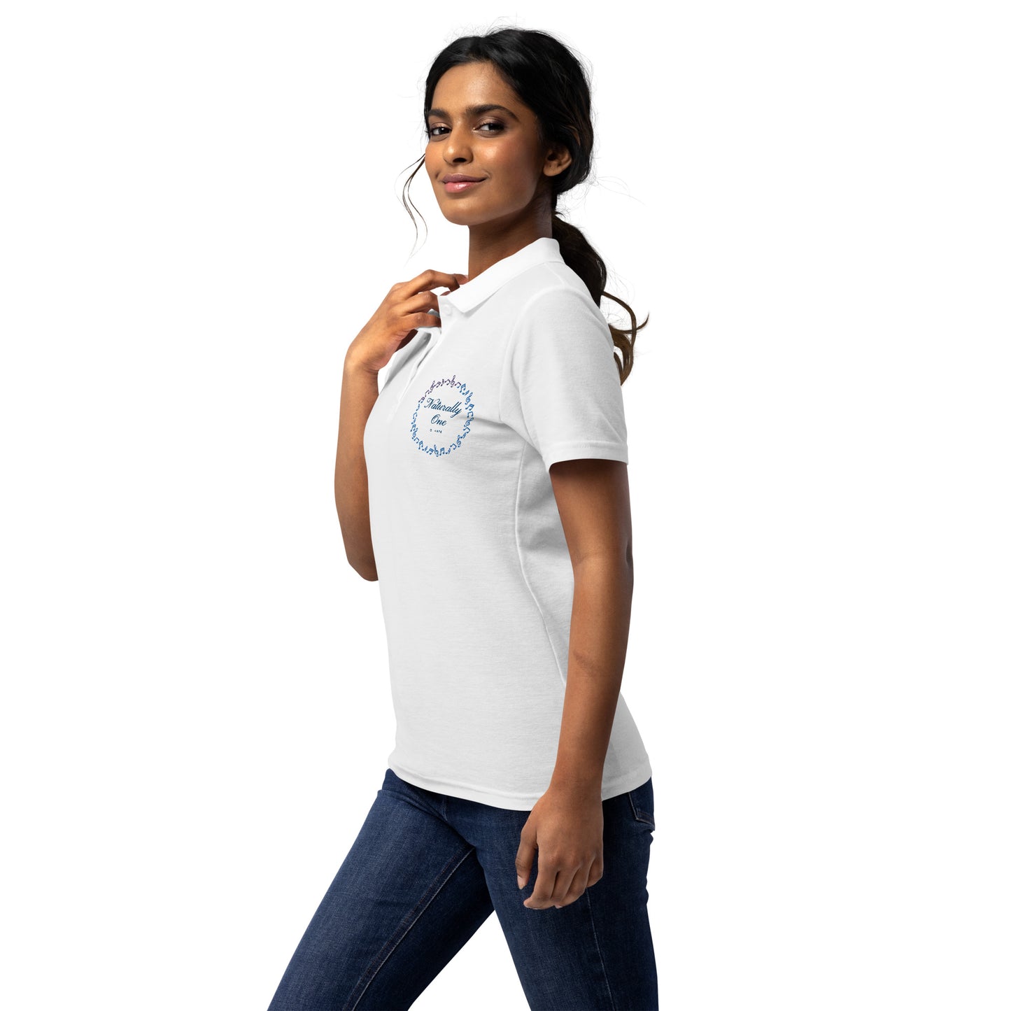 Naturally One - Embroidered Women’s pique polo shirt