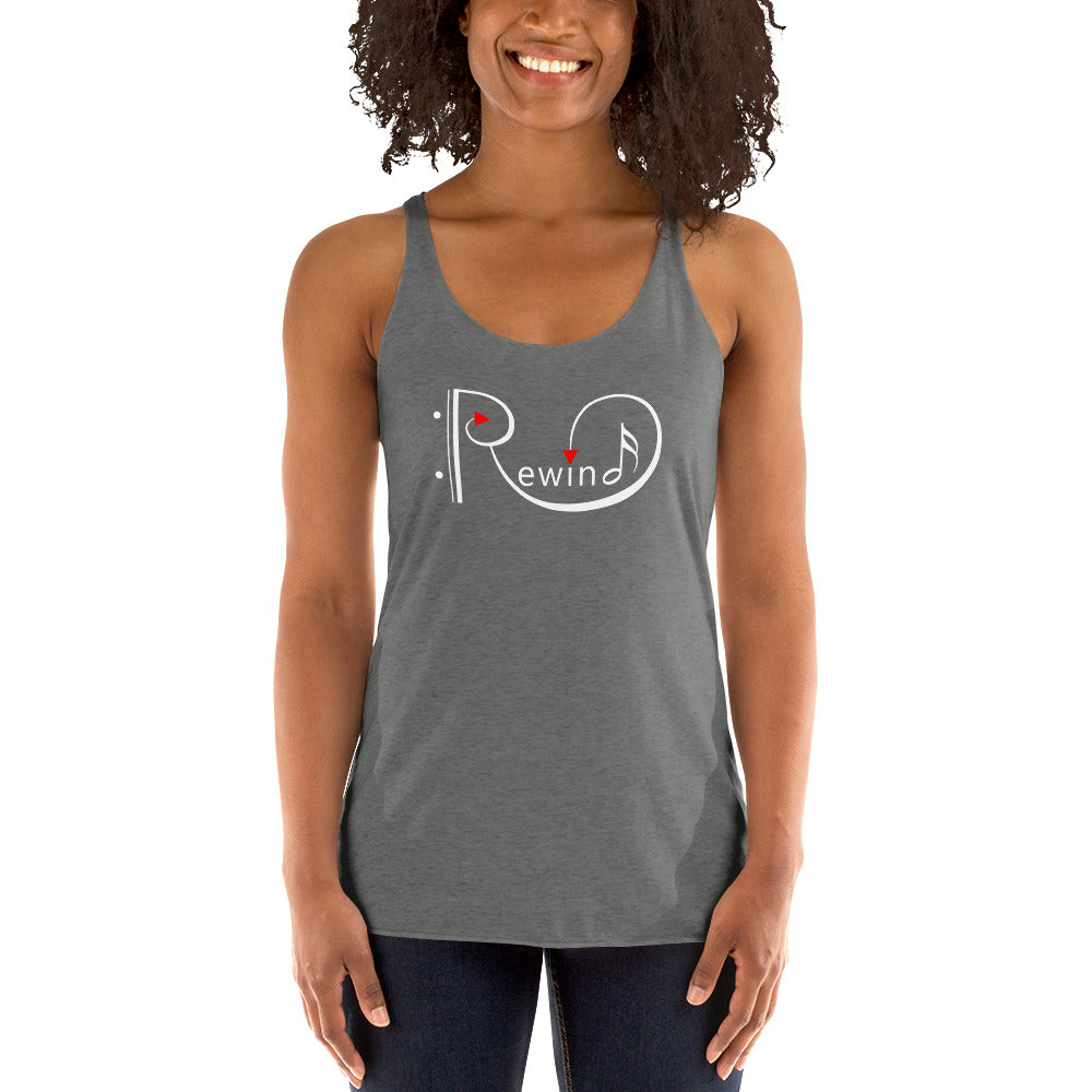 Rewind - Printed Women's Racerback Tank