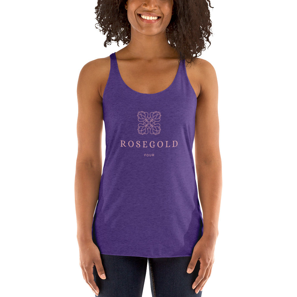 RoseGold four - printed Women's Racerback Tank