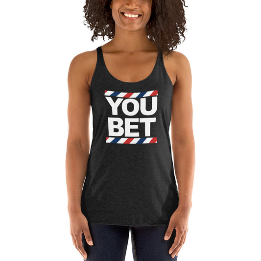 YOU BET - BARBER POLE -  Printed Women's Racerback Tank