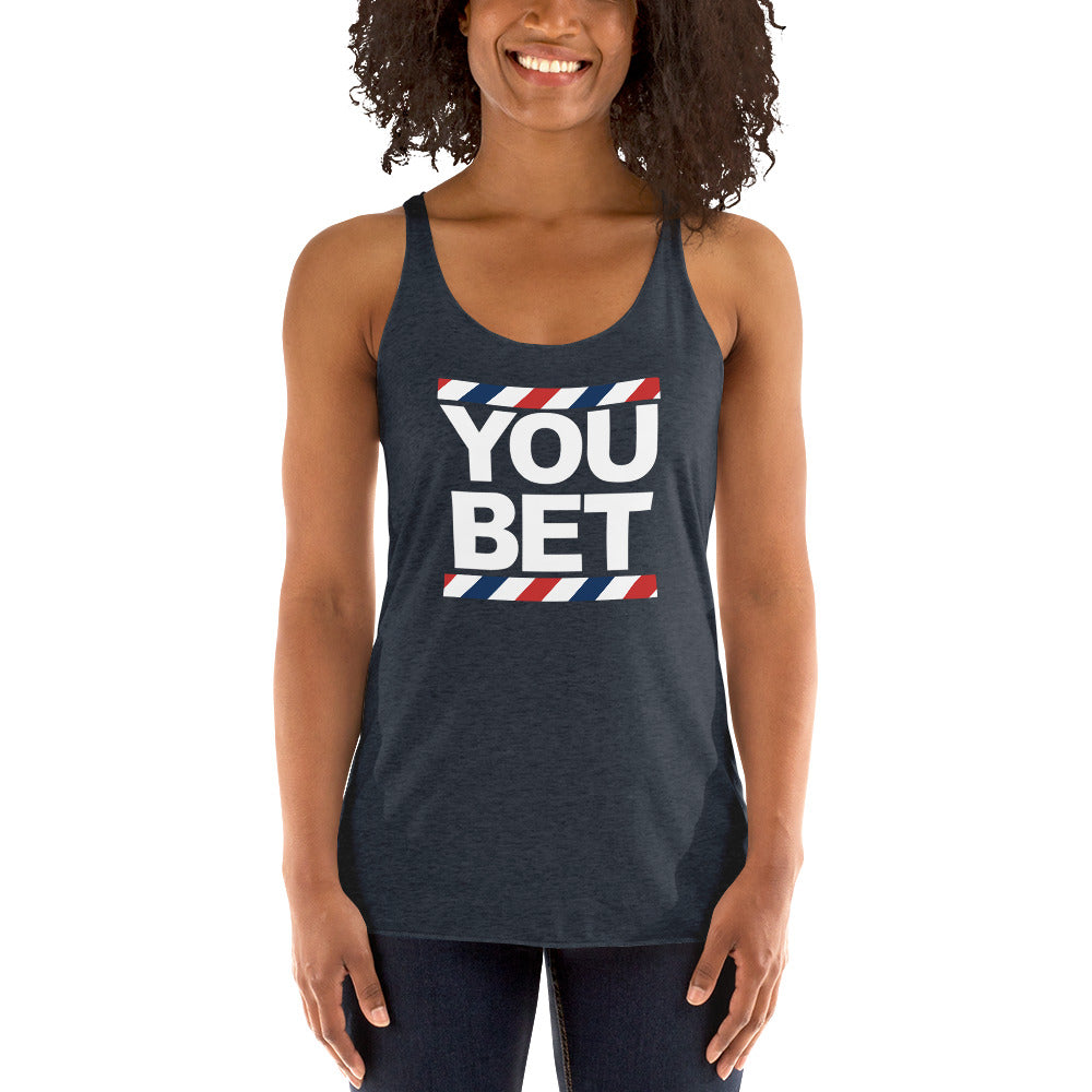 YOU BET - BARBER POLE -  Printed Women's Racerback Tank