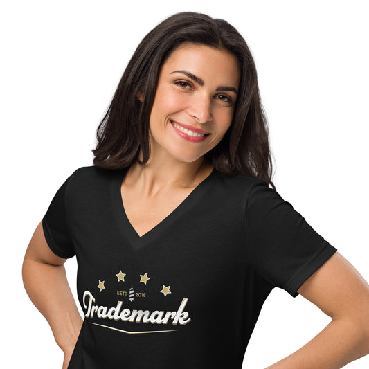 Trademark - Printed Women’s relaxed v-neck t-shirt