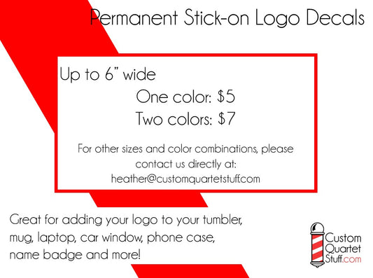 Permanent, waterproof, vinyl Decal