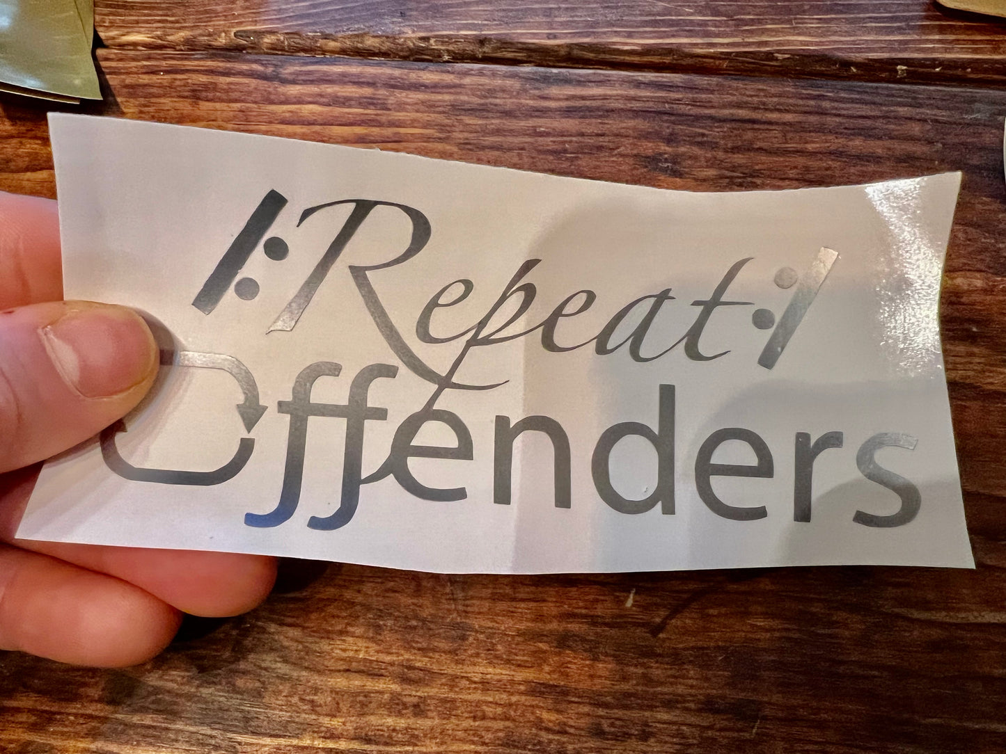 Repeat Offenders: Permanent, Waterproof Decal Sticker