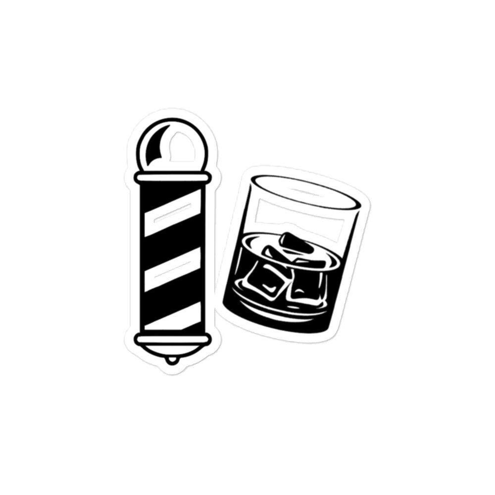 Barbershop & whiskey - stickers