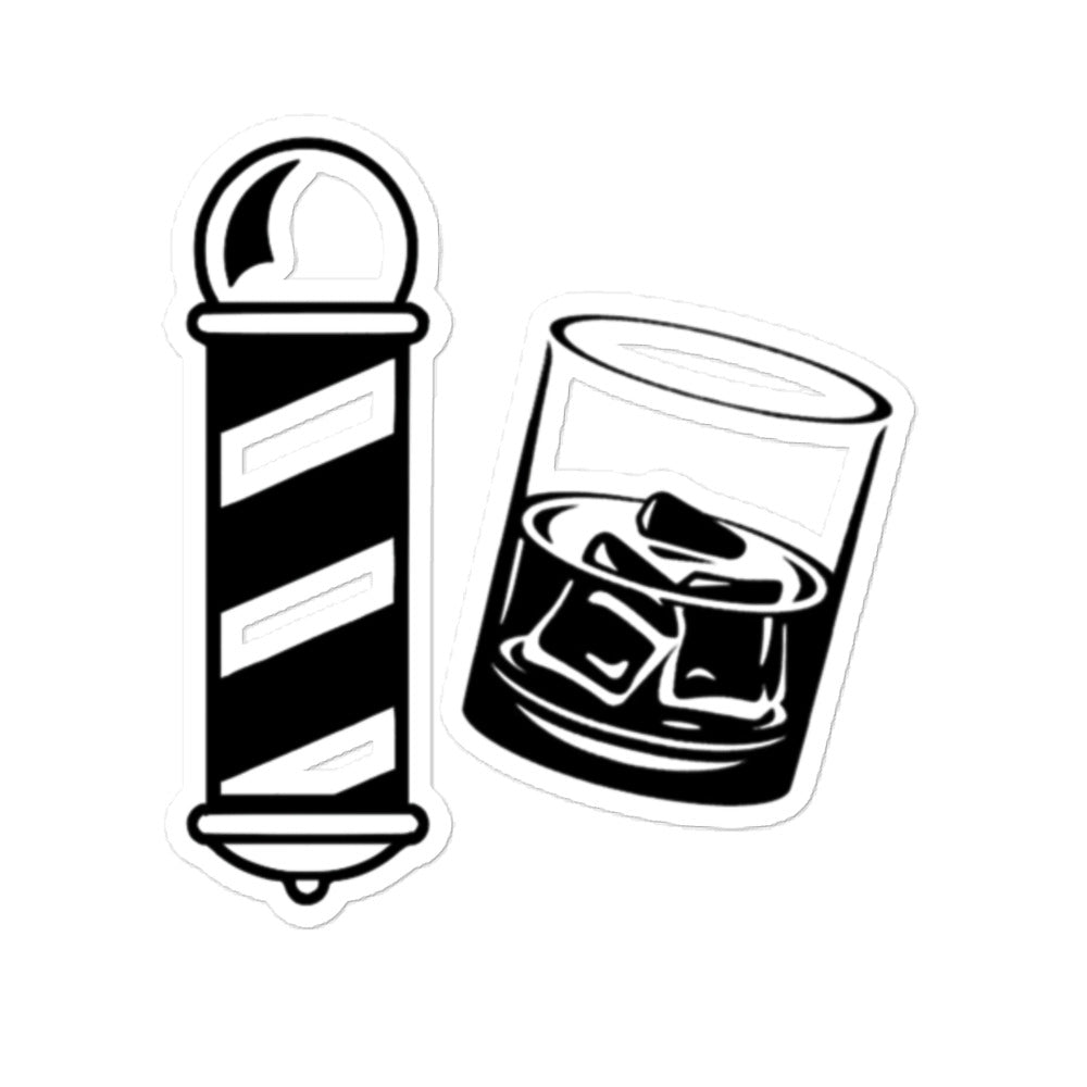 Barbershop & whiskey - stickers