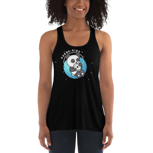 Panda Ring - Printed Women's Flowy Racerback Tank