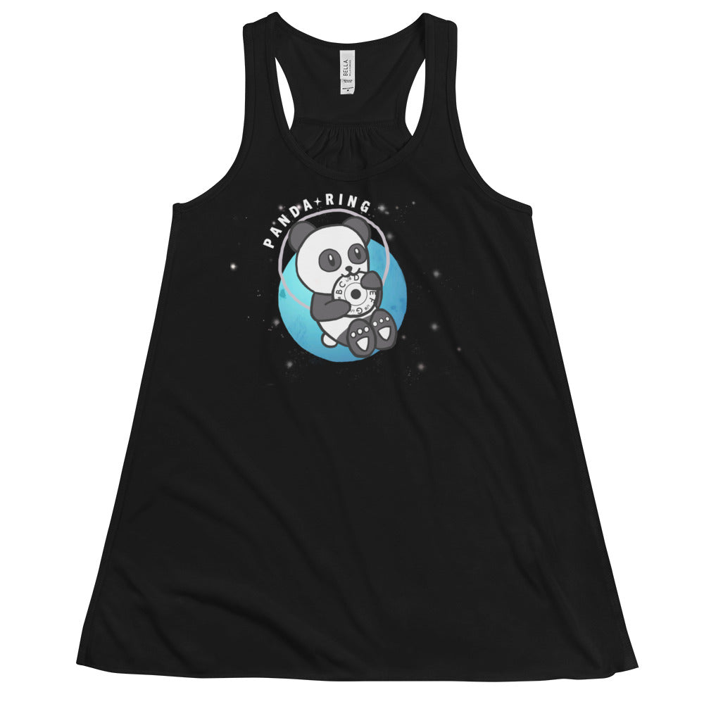 Panda Ring - Printed Women's Flowy Racerback Tank