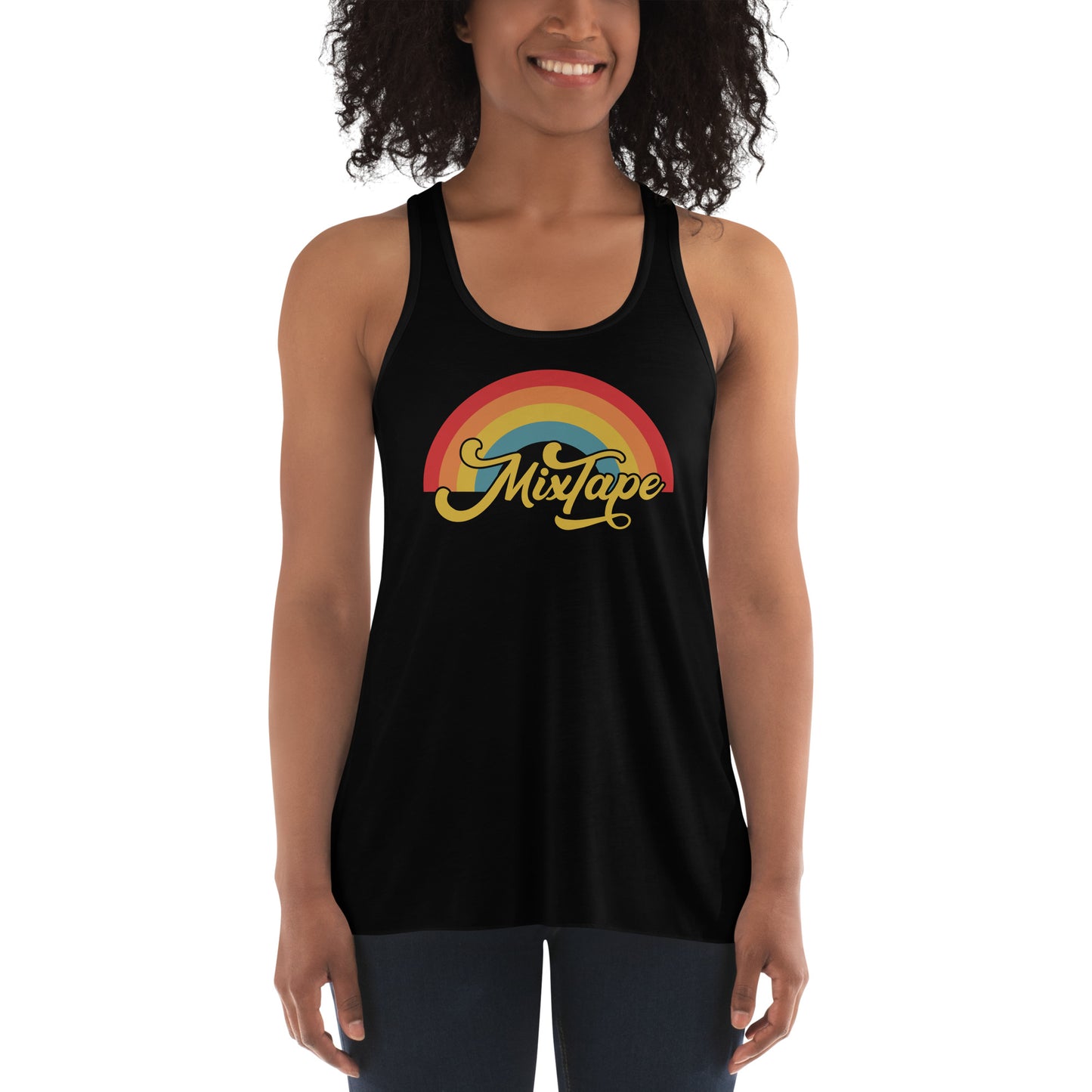 MixTape: Rainbow Logo: Women's Flowy Racerback Tank