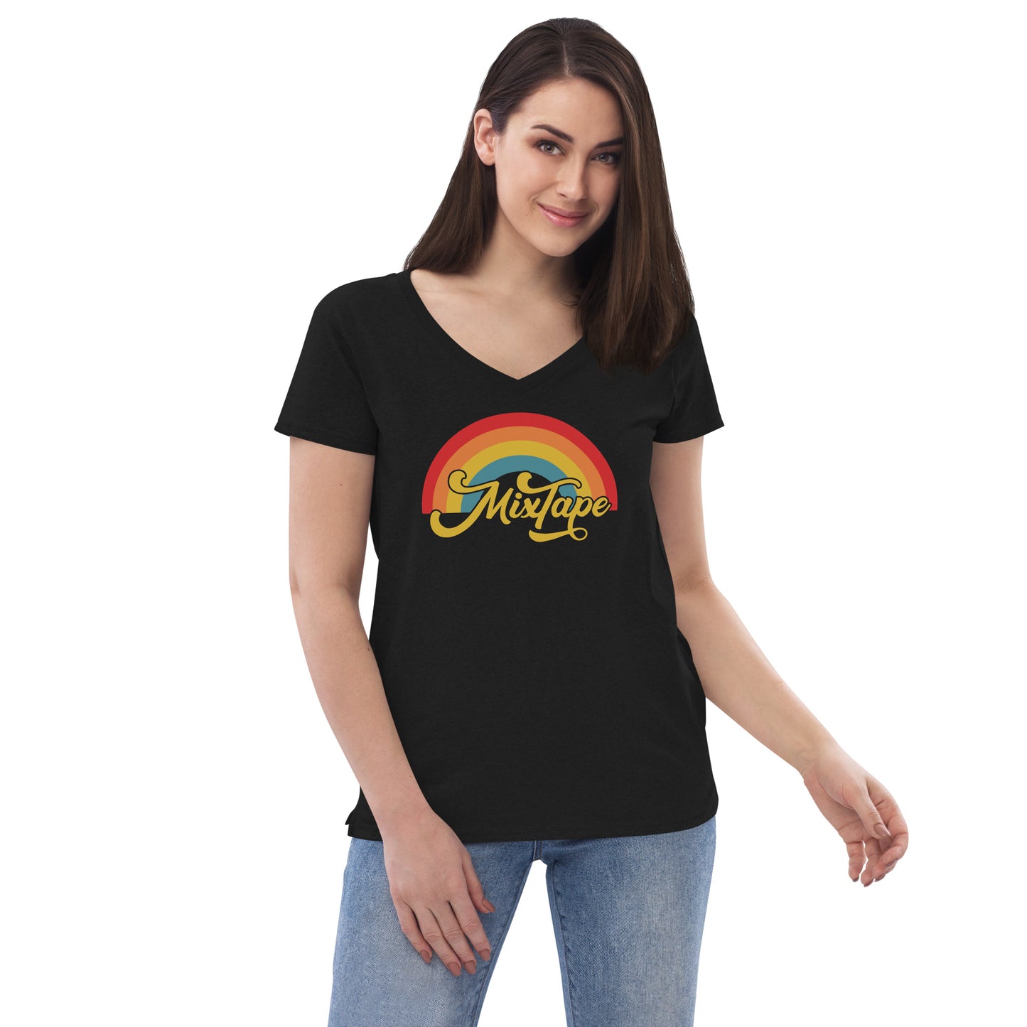 MixTape - Rainbow: Printed Women’s recycled v-neck t-shirt