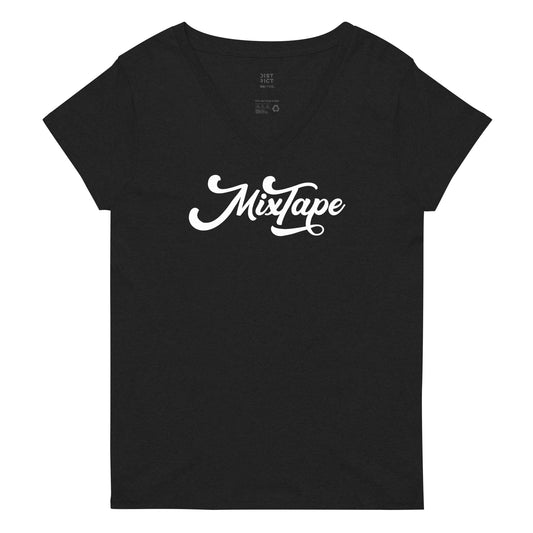 MixTape Logo: Printed Women’s recycled v-neck t-shirt