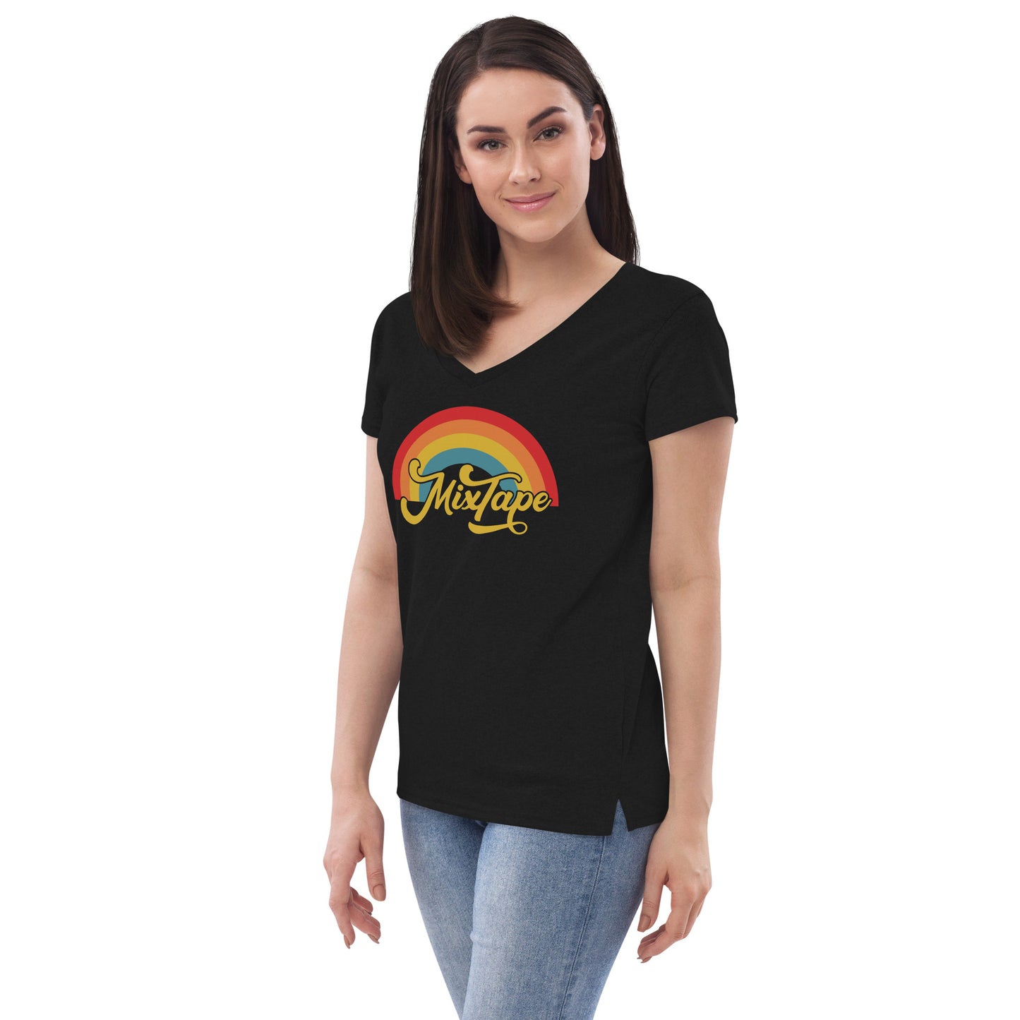 MixTape - Rainbow: Printed Women’s recycled v-neck t-shirt