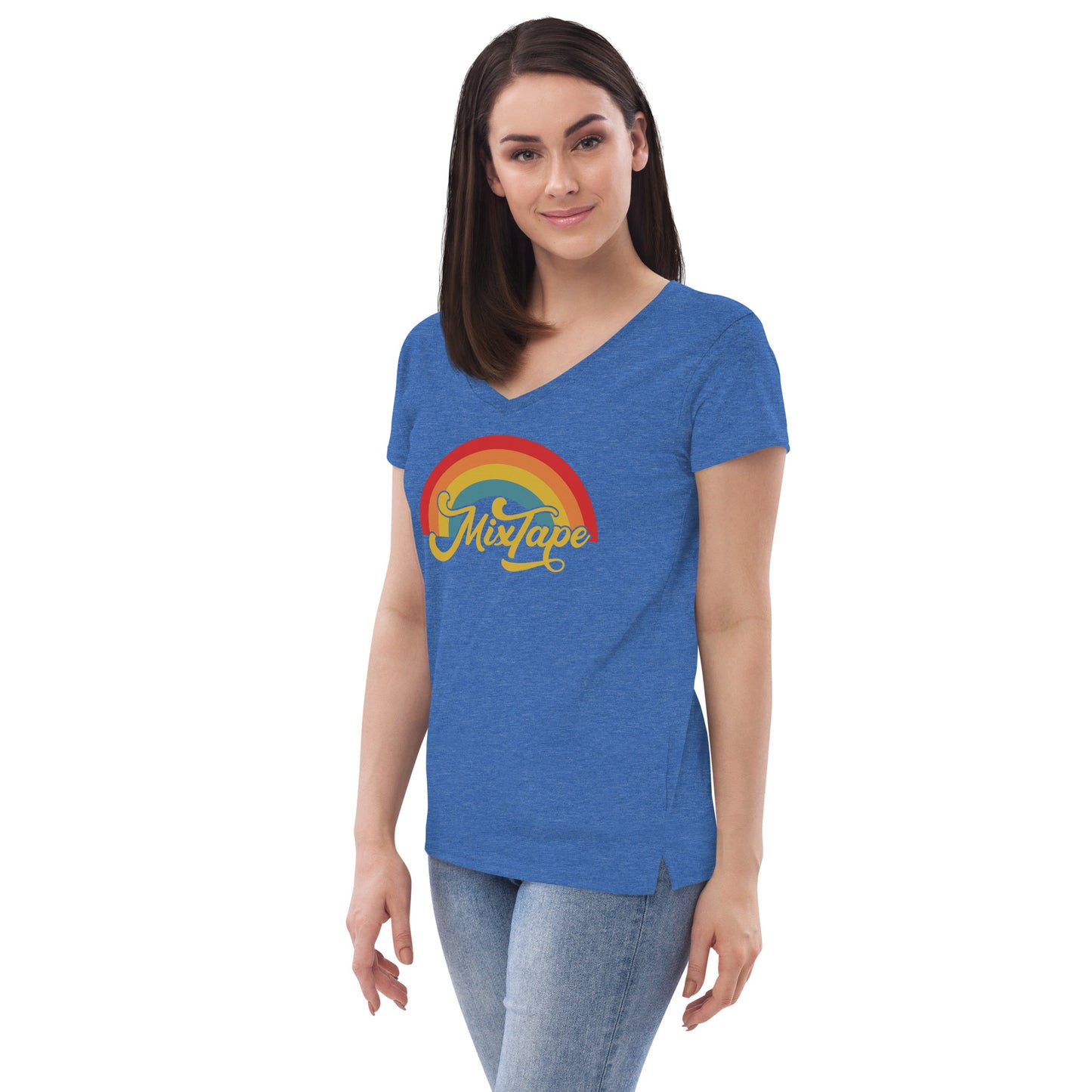 MixTape - Rainbow: Printed Women’s recycled v-neck t-shirt