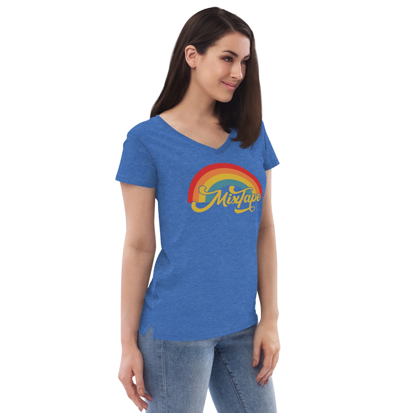 MixTape - Rainbow: Printed Women’s recycled v-neck t-shirt