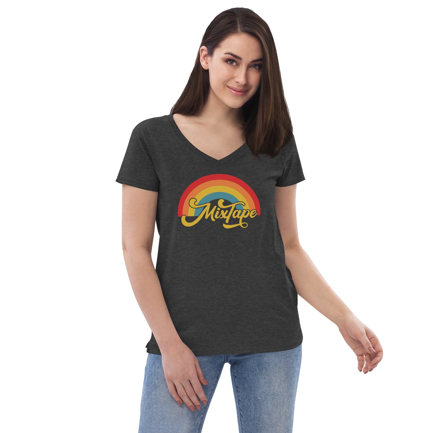 MixTape - Rainbow: Printed Women’s recycled v-neck t-shirt