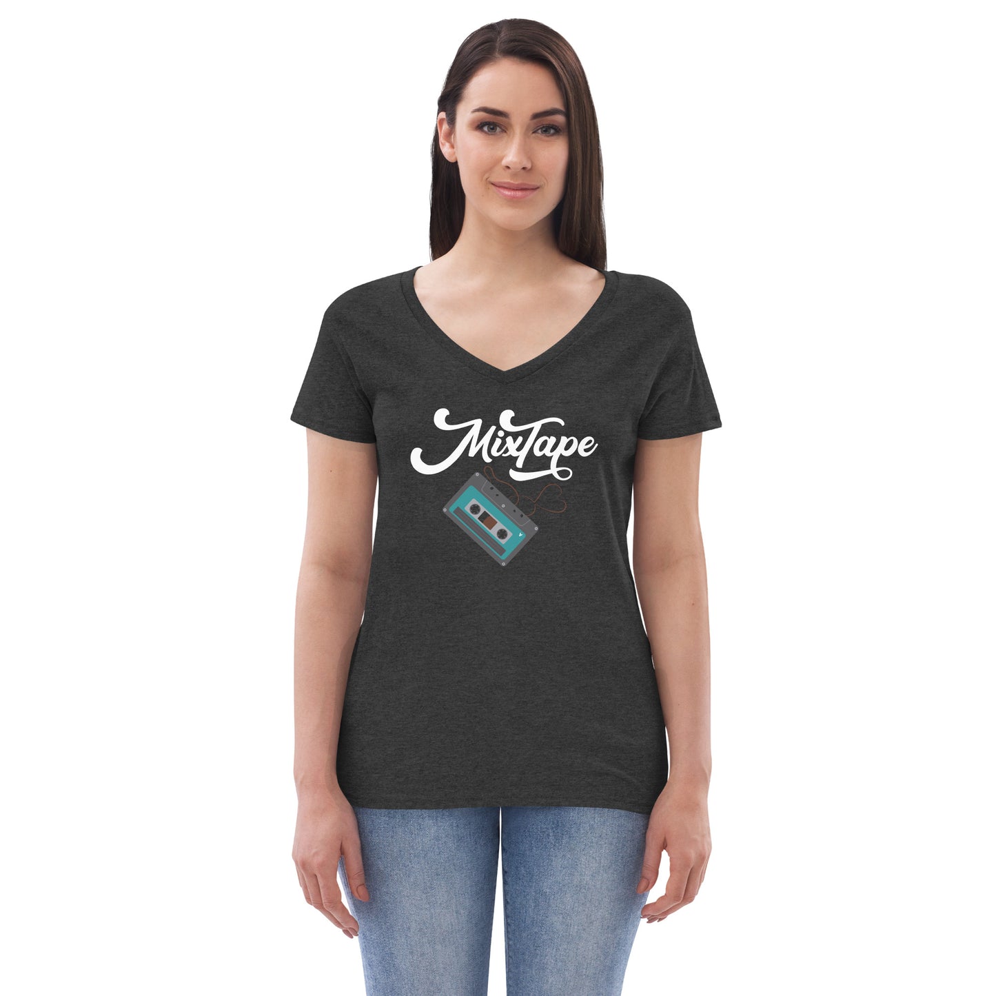 MixTape - Cassette Love: Women’s recycled v-neck t-shirt