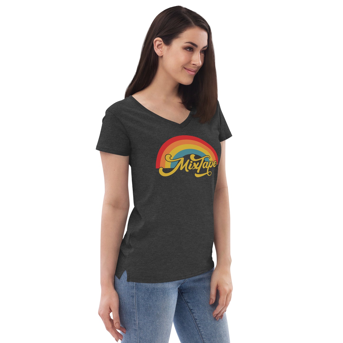 MixTape - Rainbow: Printed Women’s recycled v-neck t-shirt