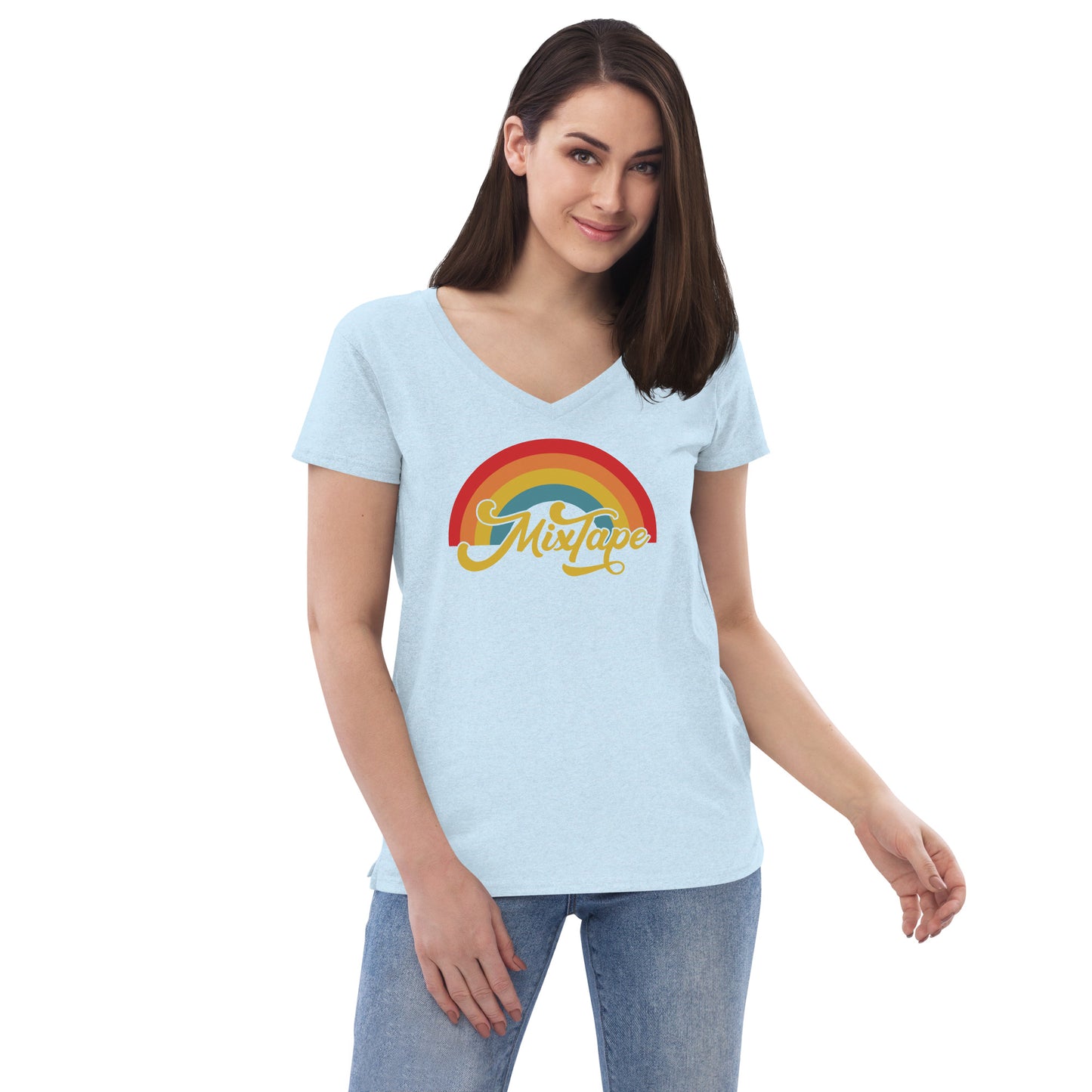 MixTape - Rainbow: Printed Women’s recycled v-neck t-shirt